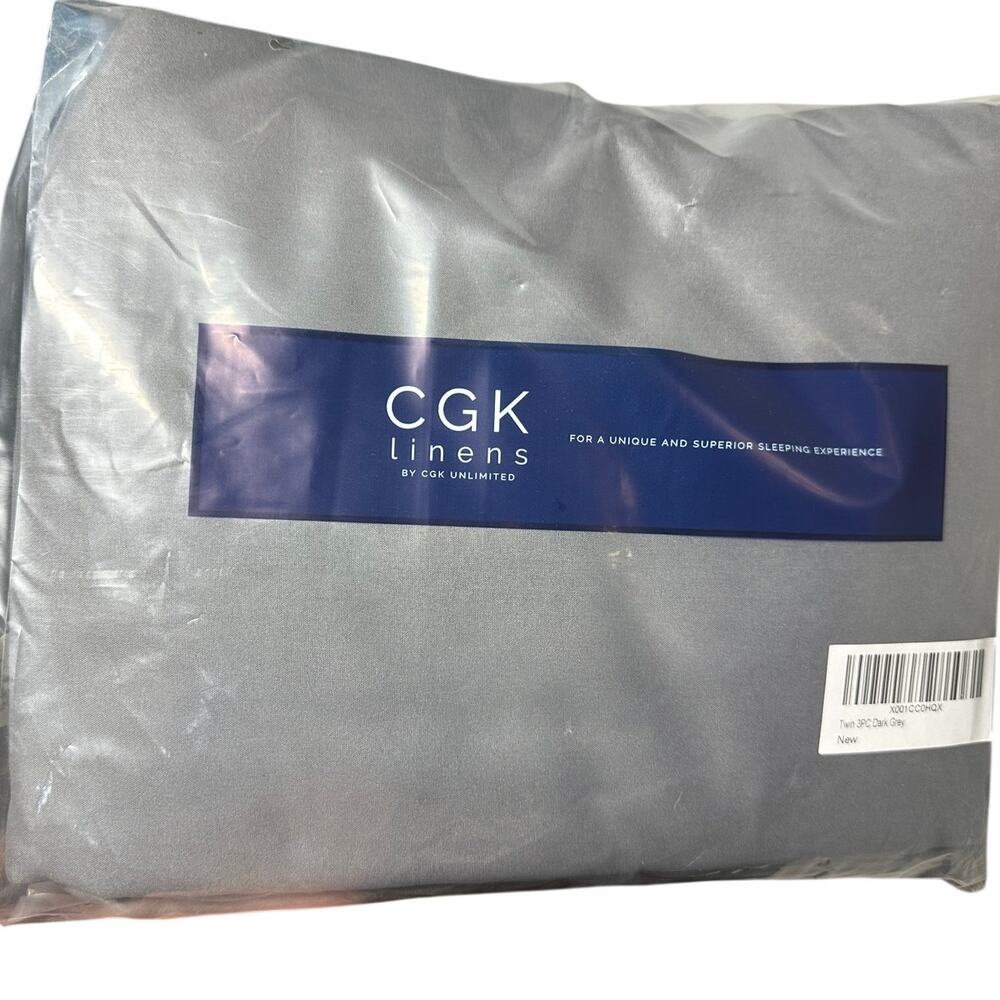 CGK Linens Twin 3 Piece Sheet Set Dark Gray New Sealed Soft Microfiber